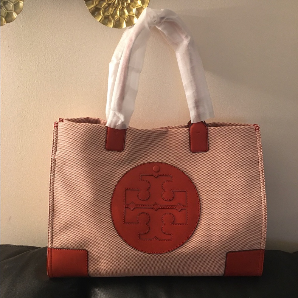 🔥NWT !! Tory Burch Ella Canvas Tote !!